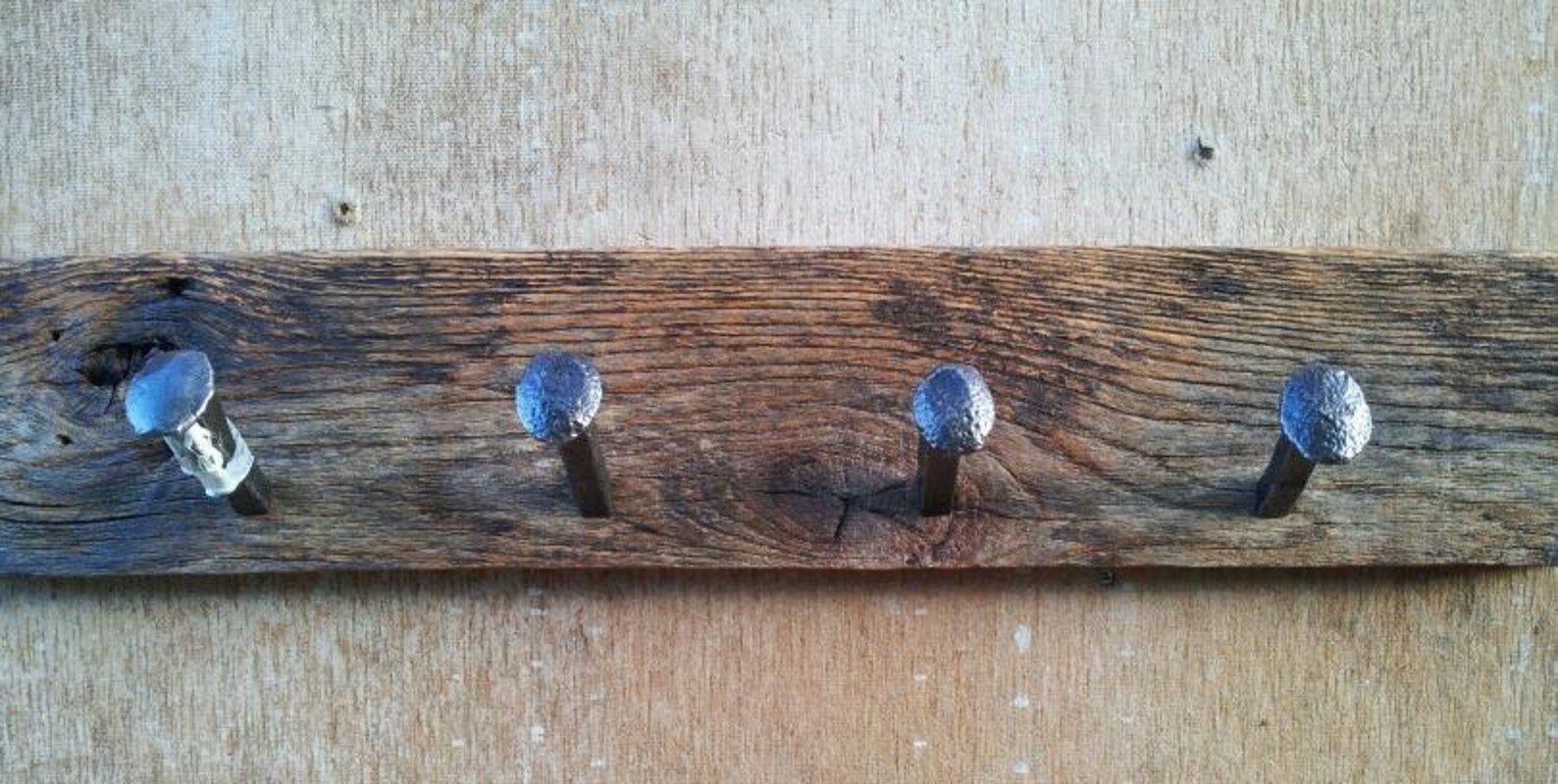 Railroad spike barn wood wall mount coat rack Etsy