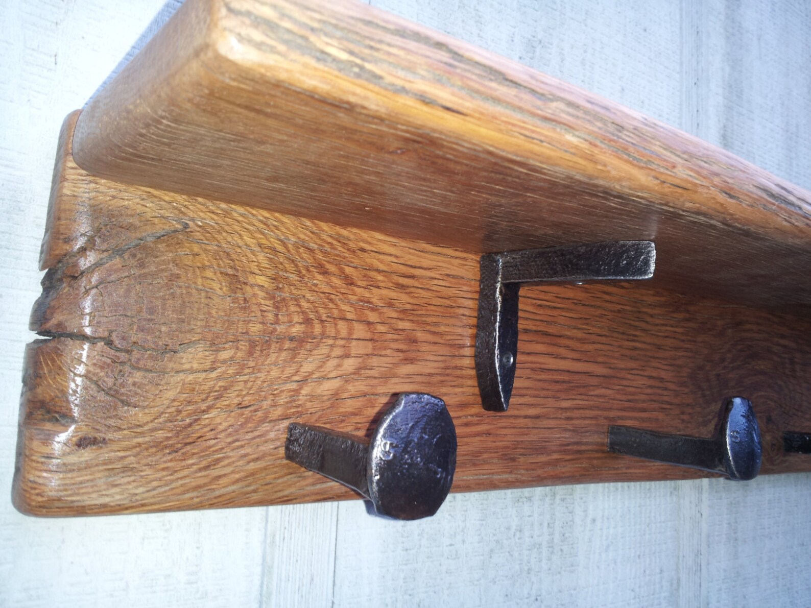 5 Railroad Spike Barn Wood Wall Mount Coat Rack With Etsy