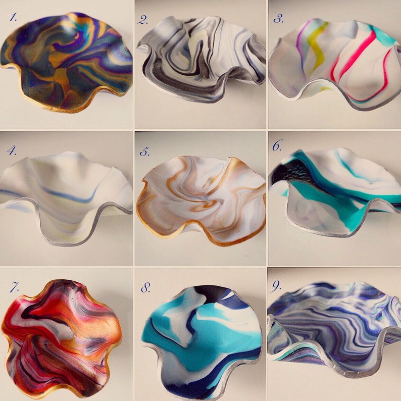 Marbled Clay JewelleryTrinket Dishes