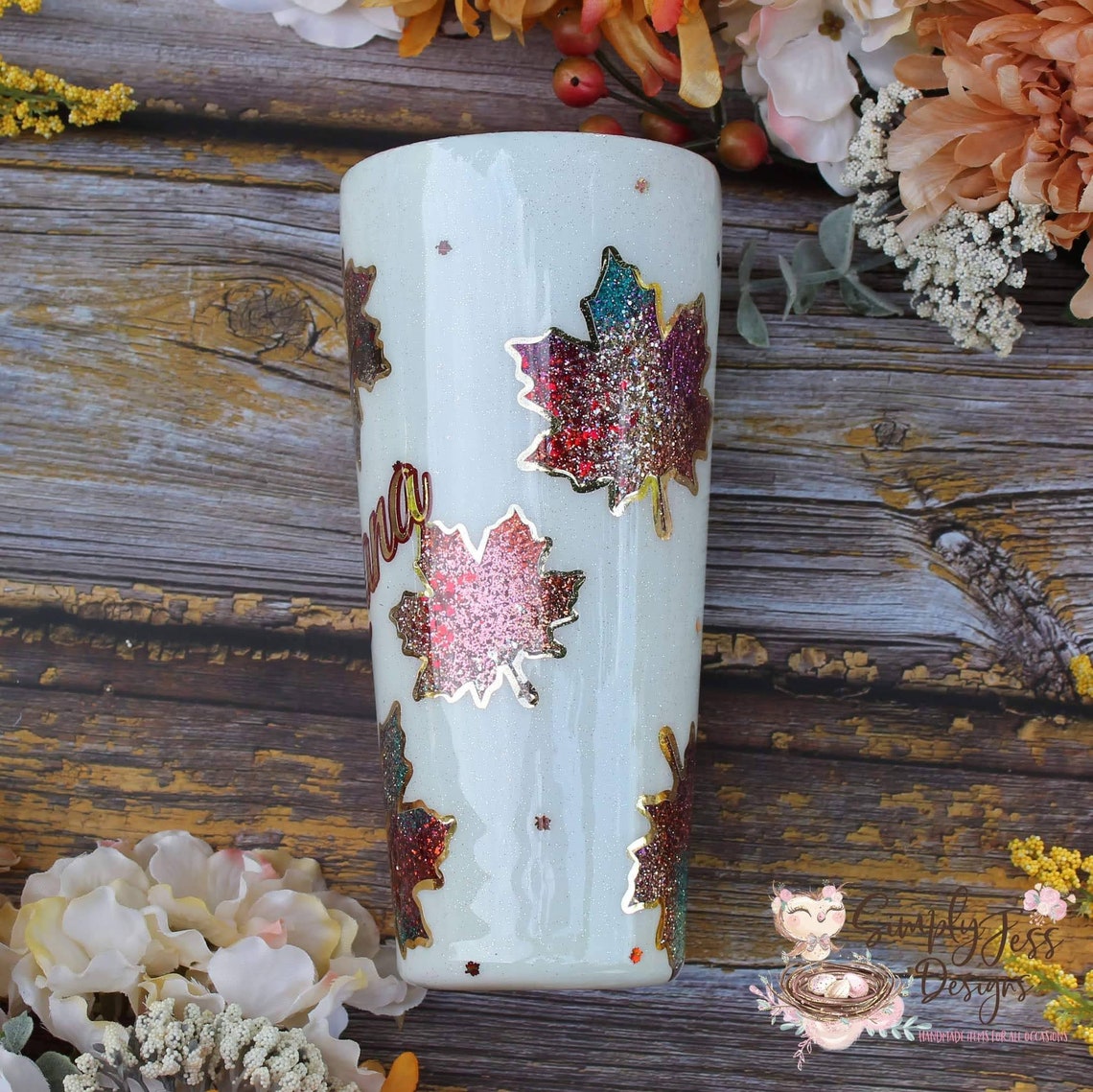 Autumn leaves tumbler fall tumbler maple leaf tumbler  etsy Autumn leaves tumbler fall tumbler maple leaf tumbler  etsy