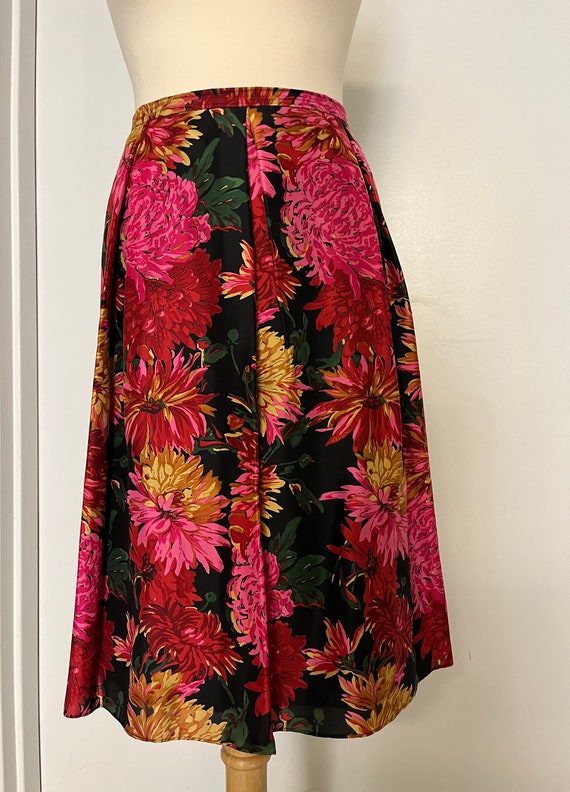 A-line Skirt Talbots Brand Skirt Pure Silk Flower 