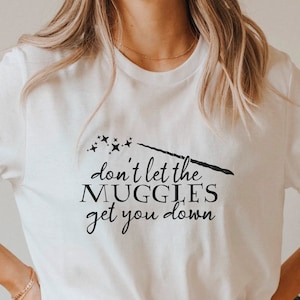 The Don't let the muggles get you down quote from harry potter Shower  Curtain