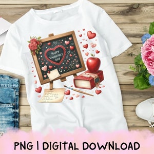 Lehrer Valentine PNG für Sublimation, Valentines Lehrer PNG, Klassenzimmer Valentine, Lehrer Shirt Valentine PNG