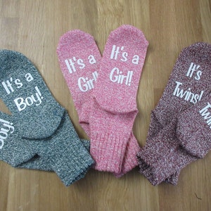 It&#39;s a boy! It&#39;s a girl! It&#39;s Twins! warm labor socks