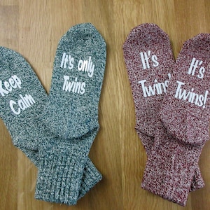 Keep calm it&#39;s only Twins, It&#39;s twins socks, warm socks,