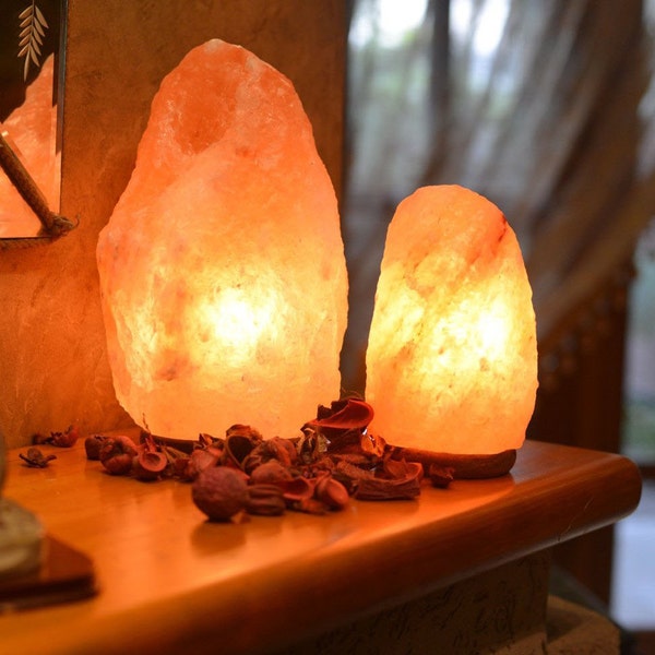Pink/Red Himalayan Salt Lamp w/ Lightbulb,Home Decor, SMALL, Aromatherapy, Feng Shui, Healing Crystals, As seen on CountyLiving.com