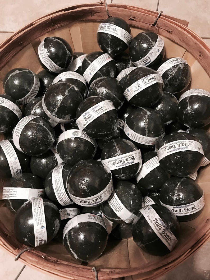 Dark Magic Bath Bomb Black Bath Bomb Black Glitter Bath Etsy
