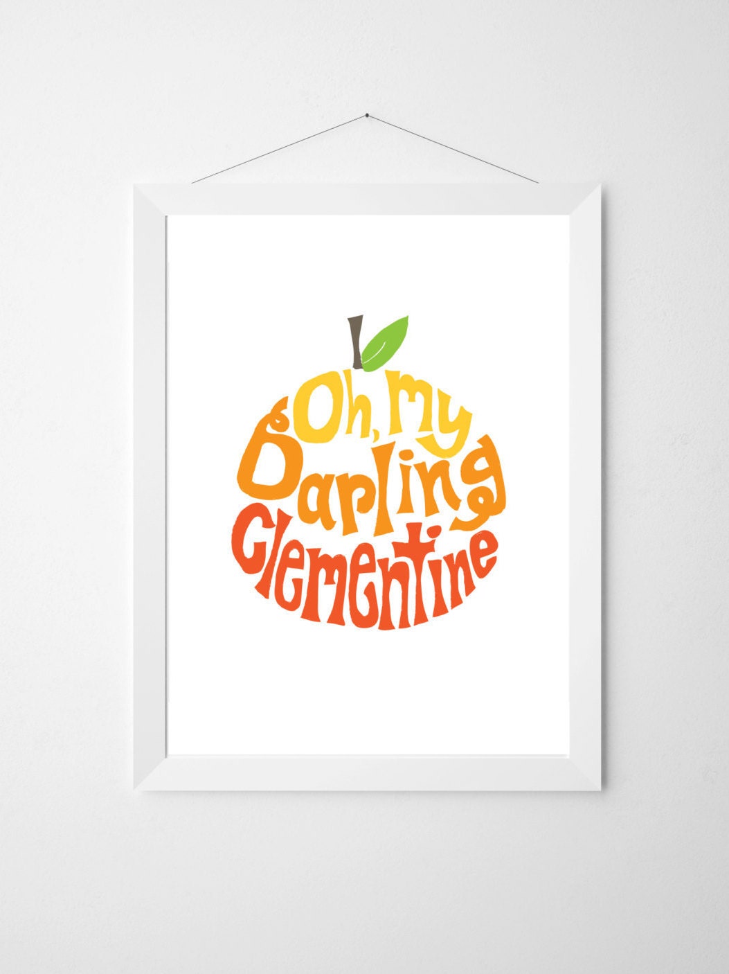 clementine print Oh My Darling Clementine light orange print Clementine clementine nursery clementine baby printable download