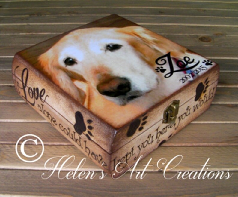 Pet Memorial KeepsakeBox Personalized Keepsake Box Dog Urn Etsy