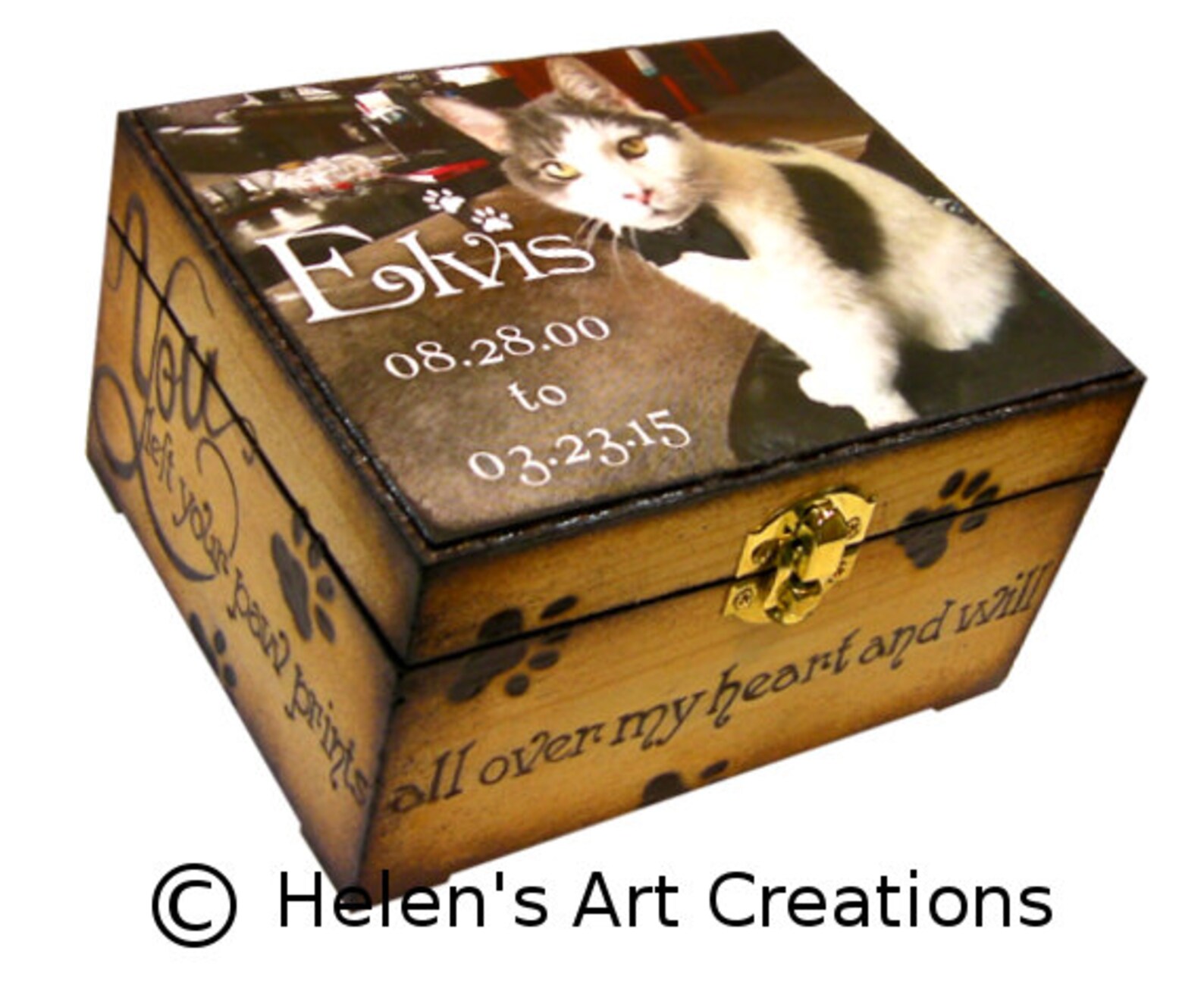 Pet Memorial Box Cat Keepsake Box Pet Urn Personalized Etsy