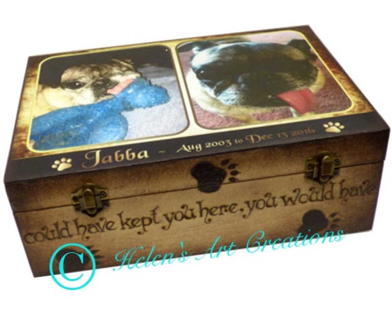 Dog Memorial Box Pet Keepsake Box Dog Urn Wood Urn Etsy