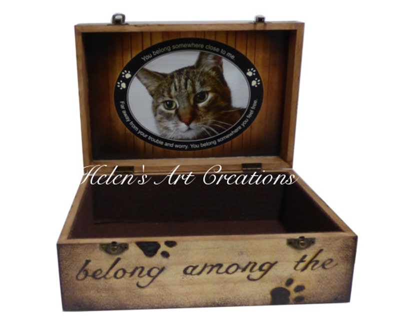 Pet Memorial Box Cat Keepsake Box Cat Urn Pet Urn Etsy