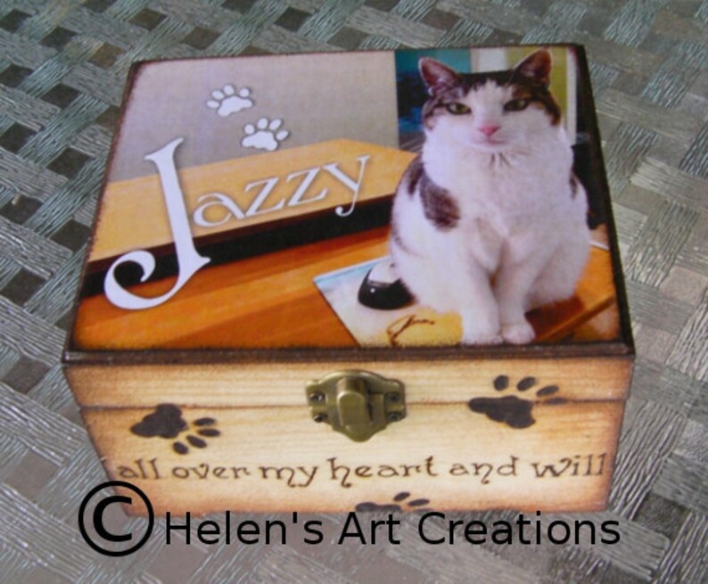 Pet Memorial Box Cat Keepsake Box Pet Urn Personalized Etsy