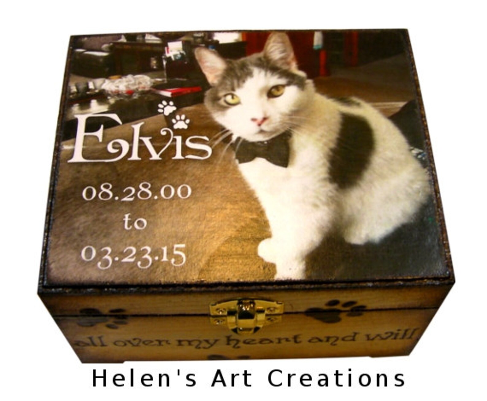 Pet Memorial Box Cat Keepsake Box Pet Urn Personalized Etsy