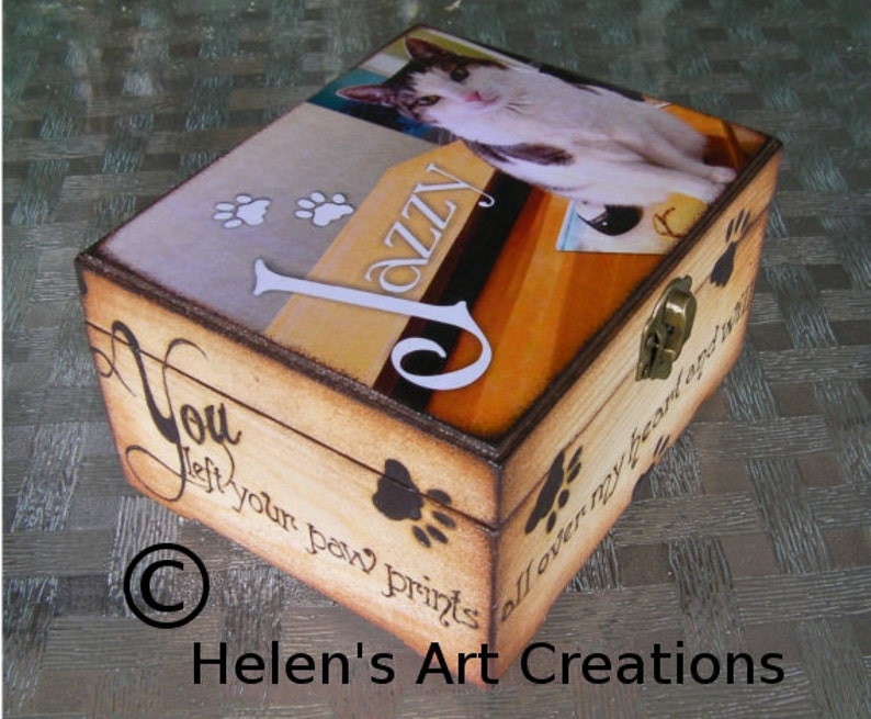 Pet Memorial Box Cat Keepsake Box Pet Urn Personalized Etsy
