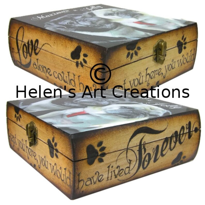 Pet Memorial Box Pet Keepsake Box Dog Urn Wood Urn Etsy