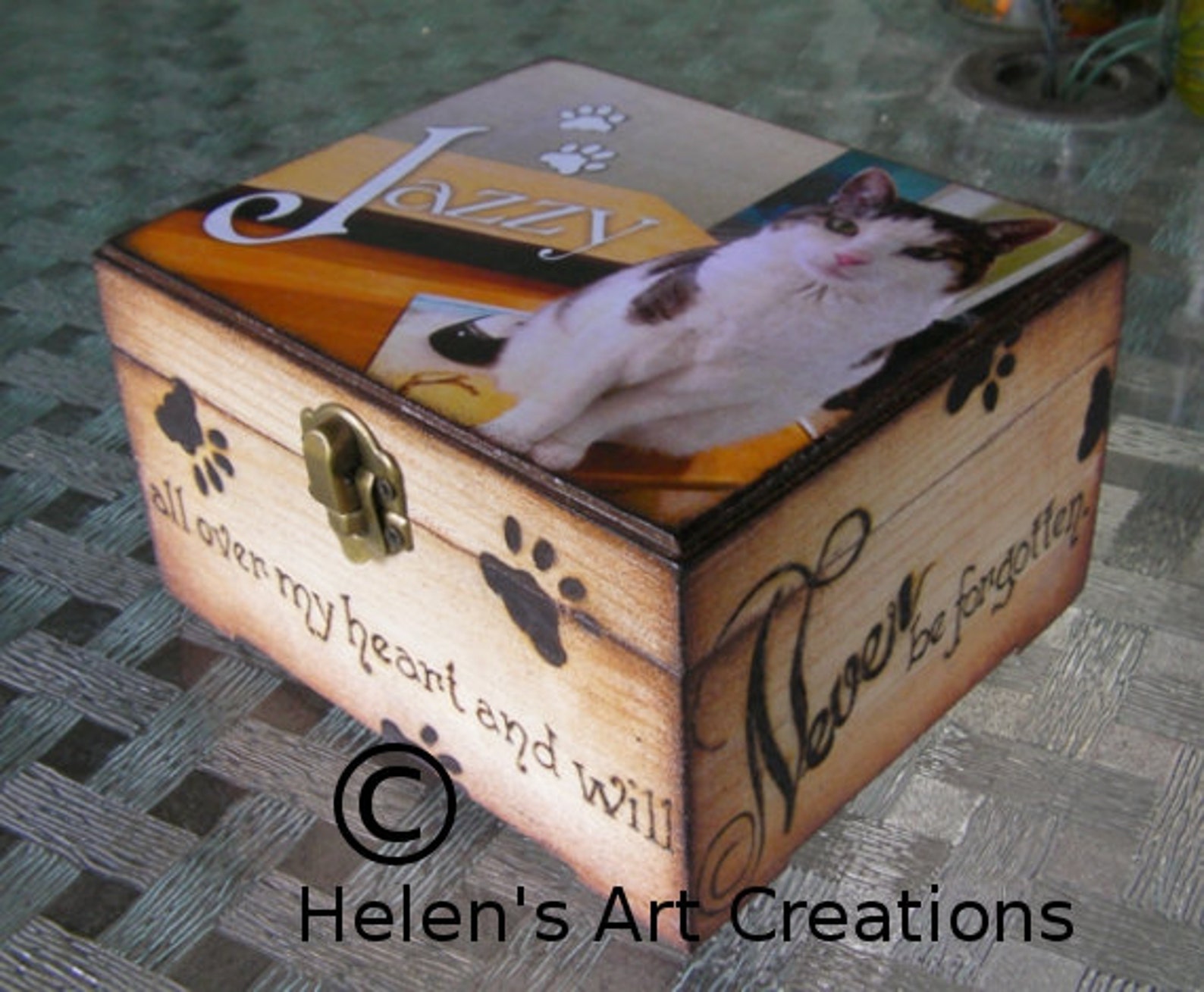 Pet Memorial Box Cat Keepsake Box Pet Urn Personalized Etsy