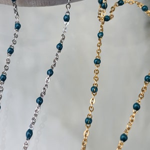 Green Enamel Bead Chain: Bulk Cable for Permanent Jewelry