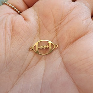 gold filled football connector - permanent jewelry word connectors- sports connectors charm bar- tres carmela
