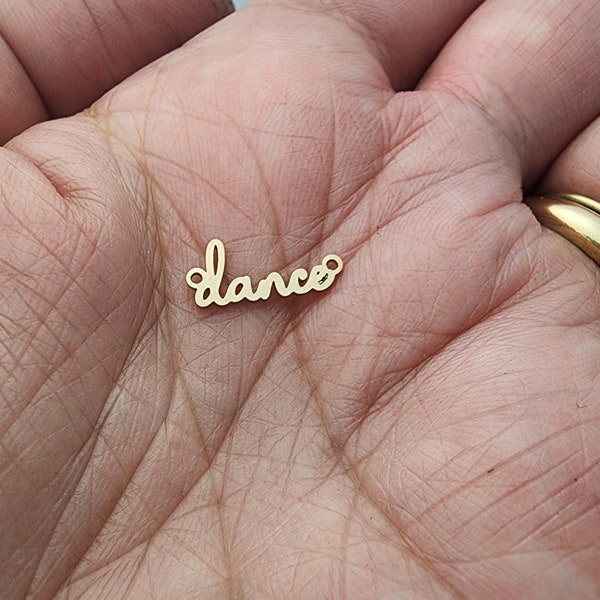 gold filled ballet dance connector - also in sterling silver & 14k gold charm - 7 mm tall -permanent jewelry connectors-