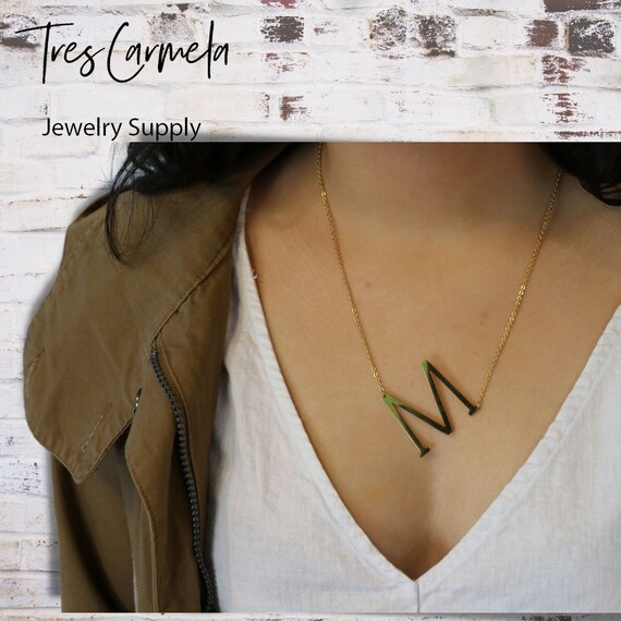 Sideways initial necklace best sale wholesale