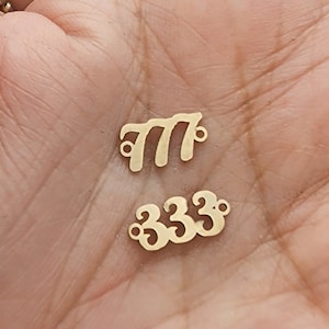 14k Gold Filled Angel Number Connector: Mini Charm for Permanent Jewelry