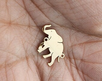Gold Filled Elephant Connector: Sterling Silver Charm, Permanent Jewelry Pendant (10mm)