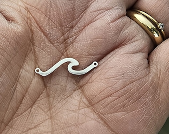 Gold Filled Wave Connector: Sterling Silver Charm Bar (7mm)
