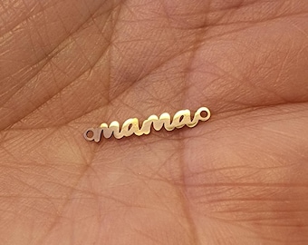 Gold Filled Mini Mama Connector Charm: Permanent Jewelry Supplies