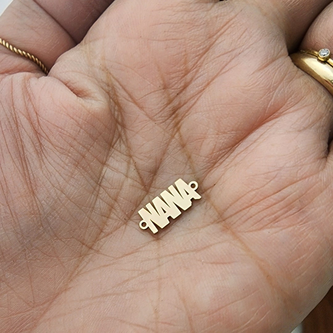 Gold Filled Nana Connector Sterling Silver Permanent Jewelry Word