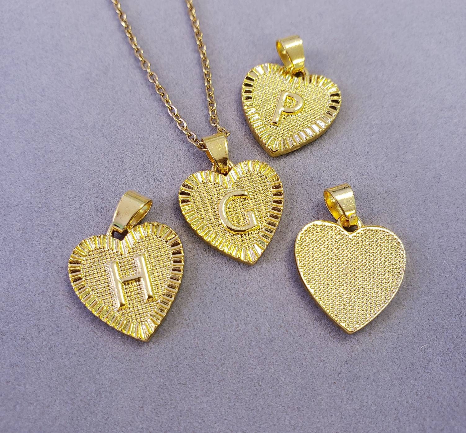 Initial Card Pendant, heart letter  pendant, bulk gold pendant wholes…