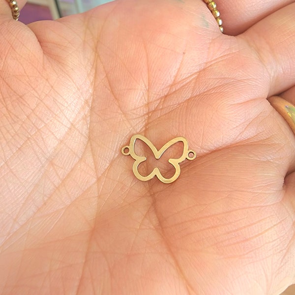 gold filled butterfly connector - we can make any word or small shape - permanent jewelry word connectors