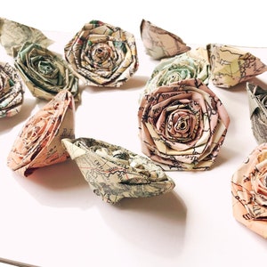 Alte Karte Papier Rosen Blume Wand Kulisse Vintage Wohnkultur Wand Kunst Hochzeit Tisch Dekoration (12er Pack)