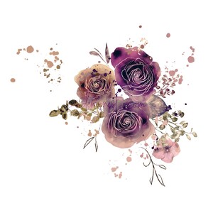 DIGITAL Dusty Pink Rose Flower Bloom Watercolour Floral | Etsy