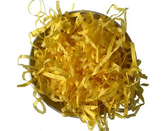 Buttercup Yellow Eco-Friendly Tissue Paper Shred | Recycled Gift Box Fill | Sustainable Packaging for Hampers & Small Businesses