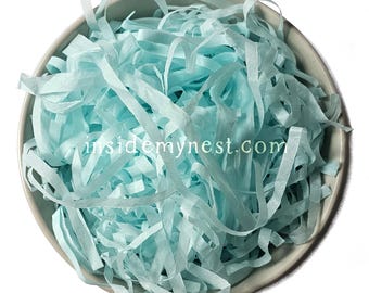 Light Blue Eco-Friendly Tissue Paper Shred | Recycled Gift Box Fill | Sustainable Packaging for Hampers & Small Businesses