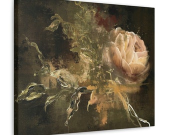 Oil Painting Rose Canvas Gallery Wrap