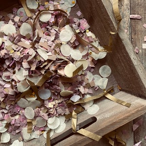 Vintage Blush Dust Pink, Rose Gold, Ivory & Gold Biodegradable Tissue Paper Confetti Eco-Friendly Compostable Slow-Falling (75g/1 Litre)