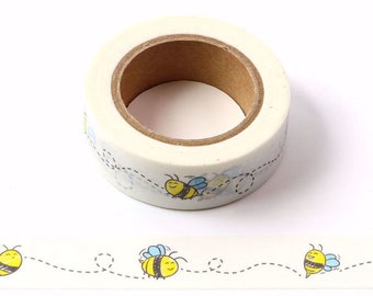 Busy Bee Print Washi Tape Bullet Journal Planner Accessories Scrapbook Journal