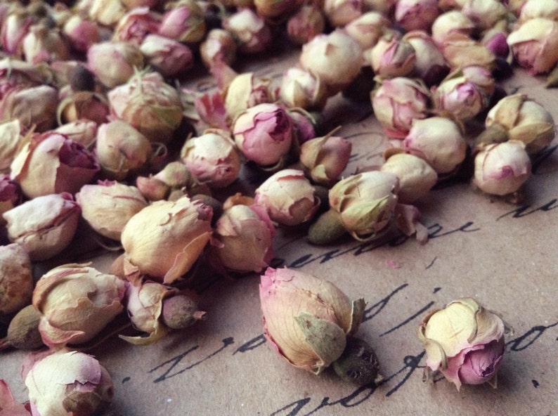 Natural Dried Rose Buds Vintage Wedding Baby Girl Table Decor Flower Girl Basket Dusty Dusky Pink Pot Pourri Dried Flowers 1 Cup image 2