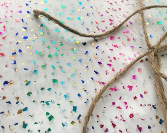 Rainbow Glitter Tissue Paper: Gift Wrap, Crafts, Party Decor