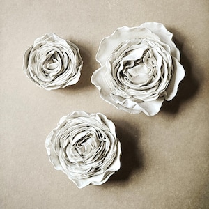 Handmade Clay Peonies Hand Sculpted Flowers For Wall Or Table