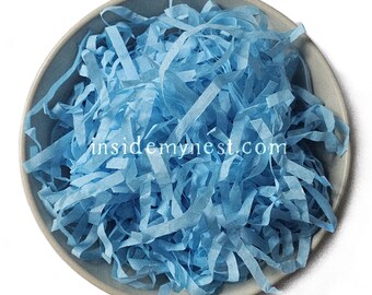 Sky Blue Eco-Friendly Tissue Paper Shred | Recycled Gift Box Fill | Sustainable Packaging for Hampers & Small Businesses