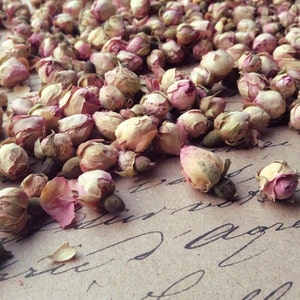 Natural Dried Rose Buds Vintage Wedding Baby Girl Table Decor Flower Girl Basket Dusty Dusky Pink Pot Pourri Dried Flowers 1 Cup image 4