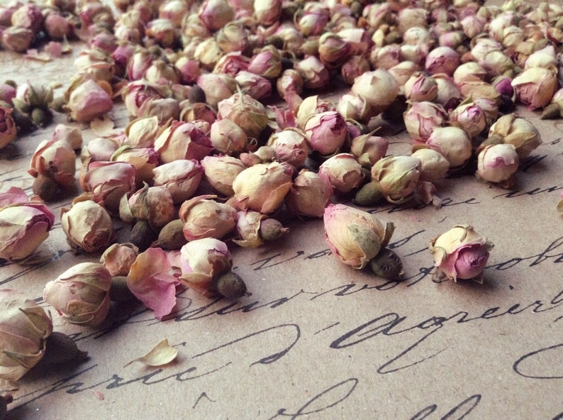 Natural Dried Rose Buds Vintage Wedding Baby Girl Table Decor Flower Girl Basket Dusty Dusky Pink Pot Pourri Dried Flowers 1 Cup image 4