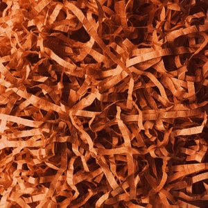 Carta velina arancione bruciata triturata, arancione autunnale, cesto di Halloween, ecologica, biodegradabile, compostabile, senza acidi, resistente al colore