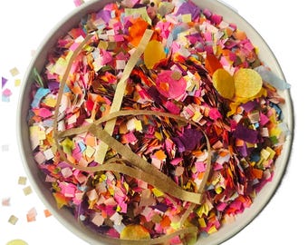 Bright Multicoloured Biodegradable Tissue Paper Confetti Eco-Friendly Compostable Slow-Falling (75g/1 Litre)