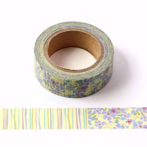 Aquarelle fleurs abstraites rayures Washi Tape Bullet Journal Accessoires pour agenda Scrapbooking Journal