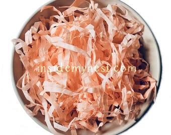 Salmon Eco-Friendly Tissue Paper Shred | Recycled Gift Box Fill | Sustainable Packaging for Hampers & Small Businesses