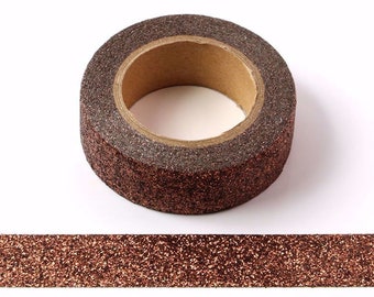 Sparkly Glitter Brown Washi Tape Bullet Journal Planner Accessories Scrapbooking Journal